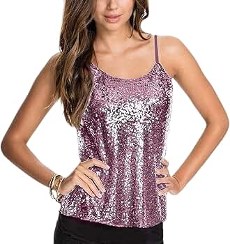 S fur sequins camisole ❤︎THEREDTHEREAD Silver Sparkle Camisole Tank Top Women Shimmer Camisole Vest